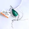 Colgante de Malaquita Natural de Cristal Jingyao, Una Pieza Una Foto, Collar de Piedra Cruda Forma de Gota Verde, Colgante Unisex Regalo