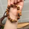 Estilo Casual de Cocinero con Madera de Durazno Grano de Café Lavado Oso Pulsera Círculo Único Plato de Mano con Cuentas Budistas Pulsera de Rosario