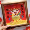 Marco de Foto de Árbol de Navidad de Oro Puro 999 Adorno Feng Shui para la Paz y la Alegría, Soporte de Exhibición del Dios de la Riqueza, Regalo para Familia y Amigos