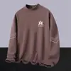 Camiseta base térmica de doble cara para hombre para otoño e invierno con cuello alto tipo tortuga, camiseta de manga larga con forro polar, camiseta interior de cuello medio