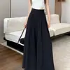 Calça Plissada Fina Feminina Primavera/Verão 2024 Cintura Alta Drapada Emagrecedora Casual Tendência Saia