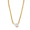 Colar de Aço Inoxidável Estilo Novo Transfronteiriço com Cravação de Diamante Gota d'Água, Corrente Cubana Corrente de Suéter, Fábrica de Joias de Aço Titânio Banhado a Ouro Moda de Luxo Leve