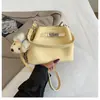 Bolso de Mano de Oficina de Alta Gama de Moda con Cierre de Patrón Lichi Retro, Bolso de Hombro a la Moda, Bolso Cruzado Tipo Cubo Versátil y Elegante