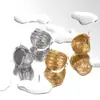 Moda Nuevo Alto Diseño Pendientes de Nicho Acero de Titanio Plegado Cara Ancha Forma de C Pendientes de Lujo Ligero Simples Atmosféricos Pendientes