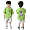 Camiseta de Manga Corta para Niños Verano 2026 Nuevo Estilo Camiseta Básica para Niños Pequeños para Niños Mayores Top de Algodón Puro Elegante Camiseta de Moda
