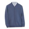 Cardigã de Caxemira masculino 100% caxemira pura dupla camada espessada outono e inverno Novo zíper jaqueta de malha casual de negócios