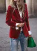 Novedades Primavera 2026 Sitio Independiente de Amazon Ebay Estilo Europeo y Americano Elegante Blazer de Terciopelo Ajustado