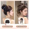 Moño de peluca con clip de lazo de diamantes completos para mujer, moño de pelo elegante y voluminoso, esencial para un recogido alto y con forma de flor
