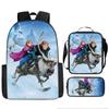 Venta al por mayor de productos nuevos transfronterizos Congelados Elsa Blancanieves Estudiantes de primaria y secundaria Niños Mochila Escolar para Niños Set de Tres Piezas