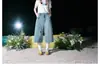 Jeans Reto Azul Americano Retro Transfronteiriço para Homens e Mulheres, Novo Estilo de Verão com Bordado de Dachshund, Shorts Largos Acima do Joelho