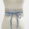 Decoración para Cinturón de Mujer con Adorno de Encaje, Amplia Selección Multicolor, Cinturón Ancho, Faja Europea y Americana, En Stock, Transfronterizo, Negro