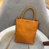 Bolso Cruzado de una Sola Pieza de Cuero de Vaca Curtido Vegetal de Primera Capa, Nuevo y Moderno, para Mujer, Bolso Sencillo y Casual para Teléfono Móvil, Bolso de Cuero Genuino de Gran Capacidad para Mujer