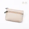Bolsa para monedas mini de cuero genuino para mujer, Estuche para llaves de piel de vaca de primera capa, Portatarjeta de transporte público, Bolsita para monedas con cremallera, Portatarjetas para mujer