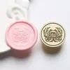 Sello de Cera de 2.2 cm Cabeza de Sello Floral Simple Serie Floral Tallado con Láser Planta Latón Cabeza de Sello Venta al por Mayor desde Fabricante