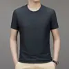 Camiseta Masculina de Manga Curta 2026 Novo Estilo Sem Costura Fresca Masculina Verão Casual de Negócios Elástica Respirável Secagem Rápida Meia-Manga