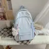 Mochila Escolar Grande de Alta Capacidade com Laço, Estilo Japonês Ins, Simples e Versátil, para Mulheres, Nova Coleção Primavera 2026, Mochila para o Dia a Dia
