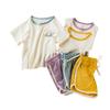 2024 Verano Nuevo Ropa para Niños Infantil Clase A Algodón Puro Lindo Traje de Camiseta y Shorts Ropa Casual de Dos Piezas para Hombre y Mujer