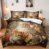 Juego de Cama Navideño Temu de Tres Piezas Serie Papá Noel 3 Decoración de Dormitorio Juego de Cama de Tres Piezas Se Puede Enviar Jit