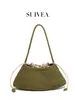 Bolsa Fashion Retrô Estilo Cesta para Mãe e Filha, Bolsa Casual de Ombro ou Axila, Bolsa Trançada de Camurça Texturizada, Bolsa Simples Tipo Saco para Mulheres