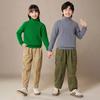 Suéter Base de Manga Larga Nuevo Transfronterizo para Niños Mayores, Suéter de Punto de Felpa Andy de Color Sólido para Otoño e Invierno para Niños y Niñas