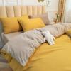 Juego de sábanas de color japonés de cuatro piezas Color de contraste Algodón lavado Individual Doble Suministros para cama Dormitorio de estudiantes Funda de edredón Juego de tres piezas Fábrica