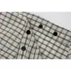 OLDTRIBE Verano Nuevo Vintage Gasa de Burbujas Cuadros Camisa para Hombre Holgada Manga Corta Top Camisa CS001