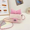 Bolsa Infantil Otoño e Invierno Nuevo Estilo Pequeña Lana Fragante Bebé Cadena de Lazo Bolso Cruzado Moderno Monedero para Niña Pequeña