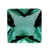 Anillo de cristal verde claro con forma de gema cuadrada, ángulo recto, piedra desnuda, fondo puntiagudo, joyería facial con diamante desnudo