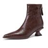 Botines Negros de Tacón Bajo para Mujer 2026 Otoño Temprano e Invierno Nuevos Retro Francés Nicho Punta Fina Tacón Gatito Botines Cortos Botas Ajustadas para Mujer
