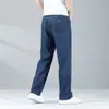 Calça Jeans Tencel Xintang Guangzhou para Homens, Novo Estilo Outono, Calça Reta Solta Azul Claro, Calça Masculina de Seda Gelada, Super Nova
