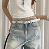 Cinto Simples de Estilo Coreano para Mulheres, Estilo Retrô de Alta Qualidade com Saia, Cinto para Jeans, Acessório de Cintura Versátil de Nicho Versátil