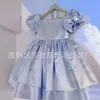 Vestido de Princesa para Niña, Gasa Esponjosa, Modelo Niña Pasarela Vestido de Noche, Dama de Honor, Pequeña Anfitriona, Vestido Rosa de Actuación