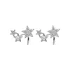 Venta Directa de Fábrica de Pendientes de Estrella de Circonita Microincrustada Estilo Dulce y Fresco con Sentido de Diseño de Estrellas de Doble Capa y Acabado de Alta Gama, Venta al por Mayor
