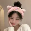 Diadema de felpa de alta gama coreana, linda diadema de dibujos animados para lavarse la cara y maquillarse, pinza para el pelo de estilo dulce, accesorio para el pelo de niña