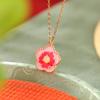 Joyería Yuebao S925, plata esterlina, chapado en oro, jade hetiano, exquisito colgante de ciruela con degradado rosa, elegante colgante de plata con flor