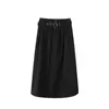 Nova Saia Preta Slimming de Cintura Alta para Mulheres Outono/Inverno 2026, Estilo Hepburn Francês, Elegante Saia Midi de Cintura Alta Evasê para o Trabalho