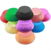 Tubo de PVC de Colores Transfronterizo Taza de Papel para Hornear Pasteles Papel de Aluminio Engrosado Bandeja de Papel para Pasteles a Prueba de Aceite 100 Piezas