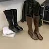 Botas longas de salto alto versáteis e elegantes estilo coreano para mulheres, coleção nova outono/inverno 2026 da moda, botas longas emagrecedoras e versáteis
