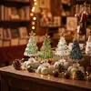 Vidro Esmaltado Zibo 8,5cm Árvore de Natal Colorida Escovada Ornamento Giratório Artesanato de Vidro Criativo Decoração de Carro