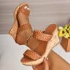 Pantuflas de Cuña para Mujer 2025 Verano Nuevo Exportación Europea y Americana Talla Grande Modernas y Cómodas Zapatos de Suela Gruesa Tacones Altos Venta al por Mayor