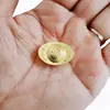 Lingote de Aleación Chapado en Oro de Venta Caliente, Pieza Sólida con Símbolos de Atracción de Fortuna y Bendiciones, Lingote de Imitación Oro, Pequeño Adorno, Artesanías de Metal