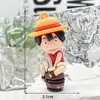Llavero de One Piece Colgante de Goma Blanda Animación de Dibujos Animados Luffy Llavero de Coche Adornos Colgantes Caja Sorpresa Muñeca Pequeña Personalización