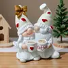 Gnomos de resina para casal de café de Natal transfronteiriços, artesanatos, ornamentos decorativos para casa e mesa, presentes de feriado