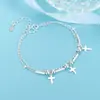 Venta al por mayor del fabricante Nueva Moda Fresca de Tendencia Joyería de Celebridad de Internet para Mujeres, Pulsera de Doble Capa con Efecto Arena Planeta Soñador Chapada en Plata