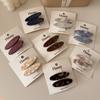 Par de Pinzas Ovaladas con Parche de Ácido Acético para el Cabello Etiqueta Dorada Francesa Clip de Pico de Pato Simple Accesorios para el Cabello Flequillo de Princesa Estilo Nuevo