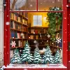 Nuevo Adhesivo Electroestático para Ventana de Planta Verde Copo de Nieve de Pino Decoración de Ventana de Sala de Estar Dormitorio Navideño Película Transparente Electroestática