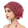 Artículo de Boutique de Alta Gama Encaje Bordado Floral Exquisito Borla Pañuelo para la Cabeza Sombrero Premium Hecho a Mano