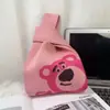 Bolsa Panda Fofa Bolsa Balde de Lã Tricotada Feminina Versão Japonesa e Coreana Bolsa Tote Casual Versátil para Levar na Mão Bolsa para Lanche