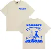 Rapper Nskk Kombate Merchandise do Álbum Camiseta Roupas Masculinas Moda Gótica High Street Camiseta de Algodão Masculina