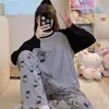 Pijama de Otoño e Invierno para Mujer, Dulce Estilo Nuevo, Ropa de Casa Hombros Descubiertos, Rayado de Rayón, Tacto de Alta Gama, Se Puede Usar Afuera, Estilo Primavera y Otoño para Mujer